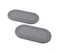 Niceminiwall Set di 2 vassoi per lavello in pietra che assorbe l'acqua, in diatomite, ad asciugatura rapida, con design scanalato a strisce e cuscinetti in silicone antiscivolo, multiuso per bagno (B)