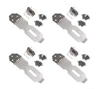 Niceminiwall Set di 4 serrature per porta in acciaio inox, ad angolo retto a 90°, con fibbia antifurto pieghevole, resistente finitura spazzolata con viti per il fissaggio sicuro delle porte, (7,6 cm)