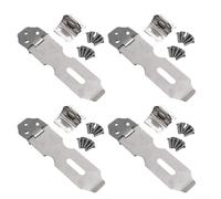 Niceminiwall Set di 4 serrature per porta in acciaio inox, ad angolo retto a 90°, con fibbia antifurto pieghevole, resistente finitura spazzolata con viti per il fissaggio sicuro delle porte, (10,2 cm
