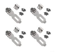 Niceminiwall Set di 4 serrature per porta in acciaio inox, ad angolo retto a 90°, con fibbia antifurto pieghevole, resistente finitura spazzolata con viti per il fissaggio sicuro delle porte, (5,1 cm)
