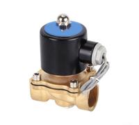 Niceminiwall Valvola solenoide in ottone AC220V normalmente chiusa a 2 vie, per acqua, aria, olio, irrigazione, pipeline di laboratorio, bobina di rame oro da -5 a 85C (32 mm)