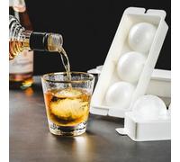 Niceminiwall Vassoio rotondo per realizzare palline di ghiaccio, design impilabile con riempimento uniforme, salvaspazio, per uso domestico e bar, in plastica, 1 confezione (dieci piccoli)