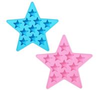 NiceNaiils 2 Pezzi Stampo Ghiaccio in Silicone a Forma di Stella, Stampi in Silicone per Cioccolato, Caramelle e Gelatina, Fai da Te Creativo per Feste e Cocktail, Rosa e Blu