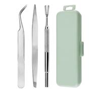 NiceNaiils Set 3 Pezzi Pinzetta per Rimozione Zecche Cani e Gatti - Kit Anti Pulci e Zecche in Acciaio Inox con Custodia, Pinzette Professionali per Rimuovere Parassiti in Sicurezza