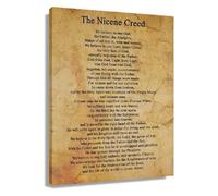 Nicene Creed Christian Prayer Canvas Print Wall Art Vertical Decor for Home Kitchen Office Gift(Framed,16x24inch(40x60cm))