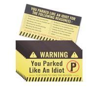 NICENEEDED 100 Pezzi Carte di Parcheggio Difettose Hai Parcheggiato Come Un Idiota Biglietti da Visita, 3.54"X2" Carta di Parcheggio Cattiva Accessori Divertenti per Auto