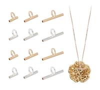 NICENEEDED 12 pz 3 Misure Convertitore da Spillo A Ciondolo, Convertitori di Spille Pendenti in Ottone, Convertitori di Spille d'oro e d'Argento