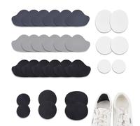 NICENEEDED 15 Paio di Toppe per La Riparazione dei Tacchi delle Scarpe, Kit di Riparazione dei Buchi nelle Scarpe con Toppe Autoadesive, Cuscinetti per Talloni con Fori per Sneaker