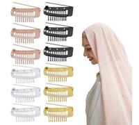 NICENEEDED 16 pezzo di Clip Chunni con Spille Da Balia, Clip per Parrucca Clip Piatte per Impostazione Dupatta, Clip per Estensioni Dei Capelli con Presa Forte per Parrucchini