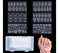 NICENEEDED 168 PC Stampo per Doppia Forma per Unghie Adesivi per Manicure Francese In Silicone, Gel per Unghie Adesivi per Unghie Acriliche Punte Finte Estensione per Nail Art Costruzione Rapida Punte