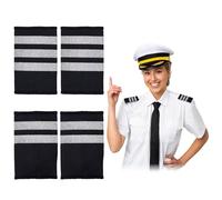NICENEEDED 2 Paio di Spalline Uniformi Professionali, Barre per Spalline da Pilota di Linea Aerea, Spalline da Capitano, Spallina Tradizionale da Ufficiale