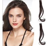 NICENEEDED 2 pezzo di Clip per Capelli Ricci Umani, Pezzi di Capelli Lunghi con Frangia Sul Lato Anteriore, Clip di Estensione Dei Capelli Della Frangia Dell'Onda Naturale per L'Uso Quotidiano Delle