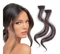 NICENEEDED 2 pz Frangia Laterale Lunga, Frangia Ondulata e Riccia Castana con Clip, Fermagli per Capelli con Frangia Finta, Estensione Dei Capelli, Frangia Frontale Laterale Finta