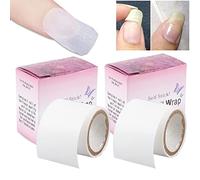 NICENEEDED 2 Rotolo di Seta Nail Wrap Autoadesivo, Nastro Adesivo Facile Da Tagliare per Riparare Le Punte Delle Unghie Danneggiate, Adesivi In Fibra di Vetro per Estensione Nail Art