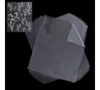 NICENEEDED 20 Fogli Stabilizzatore per Ricamo Lavabile, Stabilizzatore per Topping da Ricamo in Pellicola Trasparente Idrosolubile da 12 x10 Pollice