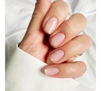 NICENEEDED 24 pezzo di Unghie Finte Corte Nude, French Tip Press Sulle Unghie, Glitter Gold Edge Stick Sulle Unghie Unghie Finte Acriliche