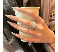 NICENEEDED 24 pz Unghie Finte Lunghe A Stiletto, Unghie Pressate A Tinta Unita, Unghie Finte Nude A Mandorla, Unghie Adesive, Unghie Lucide con Colla