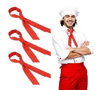 NICENEEDED 3 pz. Fazzoletto da Collo Chef Works Chef, Sciarpa da Cuoco Rossa per Uomo e Donna, Giacche da Catering Unisex A Maniche Corte per Il Personale Addetto alla Ristorazione