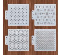 NICENEEDED 4 pz Stencil Sashiko in Plastica, Disegno di Modello di Linea per Cucito, Trapuntatura A Mano e Ricamo, Modello di Ricamo, Stencil