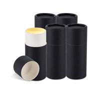 NICENEEDED 5 pz Contenitori Deodoranti in Cartone, Tubi Push-Up Tubi di Cartone Kraft Vuoti, Contenitori per Balsamo per Labbra Corpo Rotondo