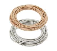 NICENEEDED 50 pz Filo per Gioielli A Molla in Oro Argento, Braccialetti di Corda Impilabili, Braccialetti Impilabili in Metallo con Braccialetti Vuoti