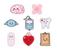 NICENEEDED 8 pz Toppe Ricamate per Infermiere, Ferro da Stiro Medico Infermieristico sui Trasferimenti, Toppa di Riparazione Decorativa per Applique da Cucire per La Festa Dell'Infermiera