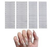 NICENEEDED 96 PZ Adesivi per Unghie In Silicone A Doppia Forma, Adesivo Riutilizzabile con Punta Francese per Estensione Doppia Unghia, Accessori per Stampi per Estensione Nail Art Builder