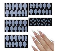 NICENEEDED Adesivo per Unghie con Sistema Duet Da 60 pezzo, Stampo per Cuscinetti In Silicone, Stampo Interno per Suggerimenti per Manicure Francese A Costruzione Rapida
