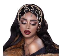 NICENEEDED Copricapo con Cerchio per Capelli In Cristallo di Serpente, Gioielli Sulla Fronte Della Catena Della Testa di Strass, Accessori per Capelli Tiara Da Sposa Da Sposa per Festa di