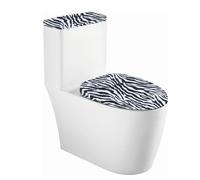 NICENEEDED Copriwater e Coprisedile con Stampa Zebra, Copriwater Elastici Set Copriwater per WC da Bagno, Copertura Antipolvere Lavabile per Il Bagno Adatta alla Maggior Parte dei Serbatoi