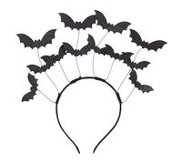 NICENEEDED Fascia per Capelli con Ali di Pipistrello Del Diavolo di Halloween, Bottoni Automatici con Testa di Pipistrello Glitterati, Divertenti Accessori per Capelli Da Pipistrello