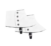 NICENEEDED Ghette da Uomo in Pelle PU, Coprigambe da Uomo in Stile Vintage Regolabile con Bottoni, Protezioni per Le Gambe Bianche