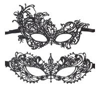 NICENEEDED Maschera per Travestimento In Pizzo Da 2 pz, Maschere di Pizzo Nero Maschera Veneziana, Maschera per Il Viso Sexy per La Festa In Costume di Halloween
