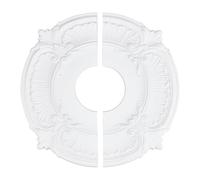 NICENEEDED Medaglione da Soffitto in PU, Piastra di Copertura del Soffitto per Illuminazione Divisa, Medaglione del Ventilatore da Soffitto, Medaglione da Soffitto in PU con Fiore Intagliato d'Epoca