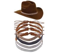 NICENEEDED Nastro per cappelli con strass scintillanti, 4 pezzi, 47 pollici, regolabile, per cappelli da cowboy, stile occidentale, per uomo e donna