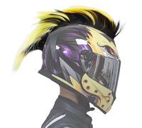 NICENEEDED Parrucche per Casco, Decorazione per Casco per Moto, Bicicletta, Snowboard, Sci, Ciclismo