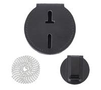 NICENEEDED Porta Distintivo della Polizia, Clip di Sicurezza per Cintura, Porta Badge delle Forze Dell'Ordine in Pelle di Mucca con Catena Universale per Il Collo Rotondo