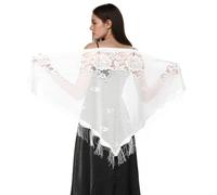 NICENEEDED Scialli e Stole in Pizzo Triangolare Donna, Sciarpa Leggera alla Moda con Nappe