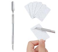 NICENEEDED Spingicuticole per Unghie, Dispositivo per La Rimozione delle Cuticole A Doppia estremità con Fogli di Carta Vetrata A Grana, Taglierina e Rifinitore Professionali