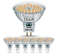 NICEOO GU5.3 6.5W Lampadine LED equivalente 50W Alogena, MR16 lampada Bianco Caldo 2700K, 615LM, AC/DC 12V, Faretti Senza Sfarfallio Lampadina, Angolo a Fascio 120°, Non dimmerabile, Confezione da 6