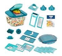 Nicer Dicer Chef Professional - Affettatrice per verdure, 23 pezzi, manuale con contenitore grande da 5,2 l, coperchio salvafreschezza, inserti a spirale, taglia-pomodori, julienne, affettatrice per