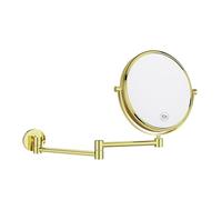 Nicesail Specchio Ingranditore da Parete 10x Specchio Trucco Oro Brillante Specchio Estensibile da Bagno Specchio da Barba Uomo con Braccio Flessibile,Diametro 20 cm