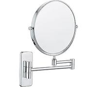 Nicesail Specchio Trucco da Parete 5x Specchio Estensibile da Bagno - con Braccio Flessibile - Doppia Faccia - Plata - Per Rasatura,Diametro 20 cm
