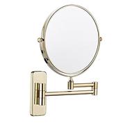 Nicesail Specchio Trucco da Parete Oro Specchio Ingranditore 10x/1x Specchio Estensibile da Bagno Girevole 360° Specchio Bifacciale con Braccio Flessibile,Diametro 20 cm