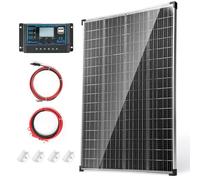 Nicesolar Kit Pannello Solare 200W, Pannello Solare Camper 12V 24V 200 Watt Pannelli Solari Monocristallino 20A Controller per la Casa Caravan per Camper Sul Tetto