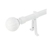 NICETOWN Bastone Estensibile per Tende a Sfera di Petali, da 122 a 218 cm, per Tende Oacuranti Voile, Diametro 2,5 cm, Bianco Opaco