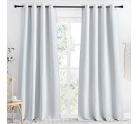 NICETOWN Tenda a pannello oscurante per finestra, 140 x 243 cm, confezione da 1, colore grigio nuvola, tinta unita, isolamento termico per la privacy per camera da letto