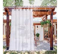 NICETOWN Tenda esterna impermeabile per patio, con struttura traspirante bianca trasparente in acciaio antiruggine con occhielli per esterni interni divisorio per porticocortileporta scorrevole in