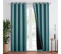 NICETOWN Tenda oscurante al 100%, decorazione per finestre, per lavanderia, isolamento termico, per villa, corridoio e studio, colore foglia di tè, 1 pezzo, 132 x 241 cm
