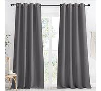 NICETOWN Tenda oscurante grigia, lunghezza 243,8 cm, larghezza 140 x lunghezza 243,8 cm, 1 pannello, isolamento termico per finestre, con occhielli, pannello isolante termico per camera da letto